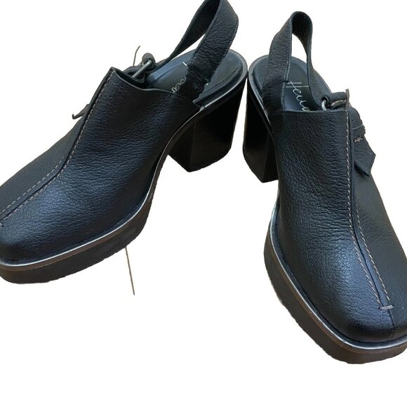 Henry Beguelin Platform Slingback Black Heels, IT 40 - Picture 2 of 8